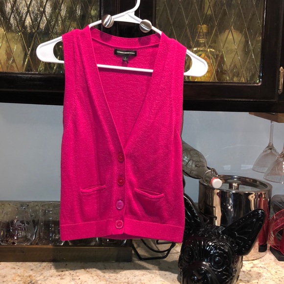 hot pink sweater vest